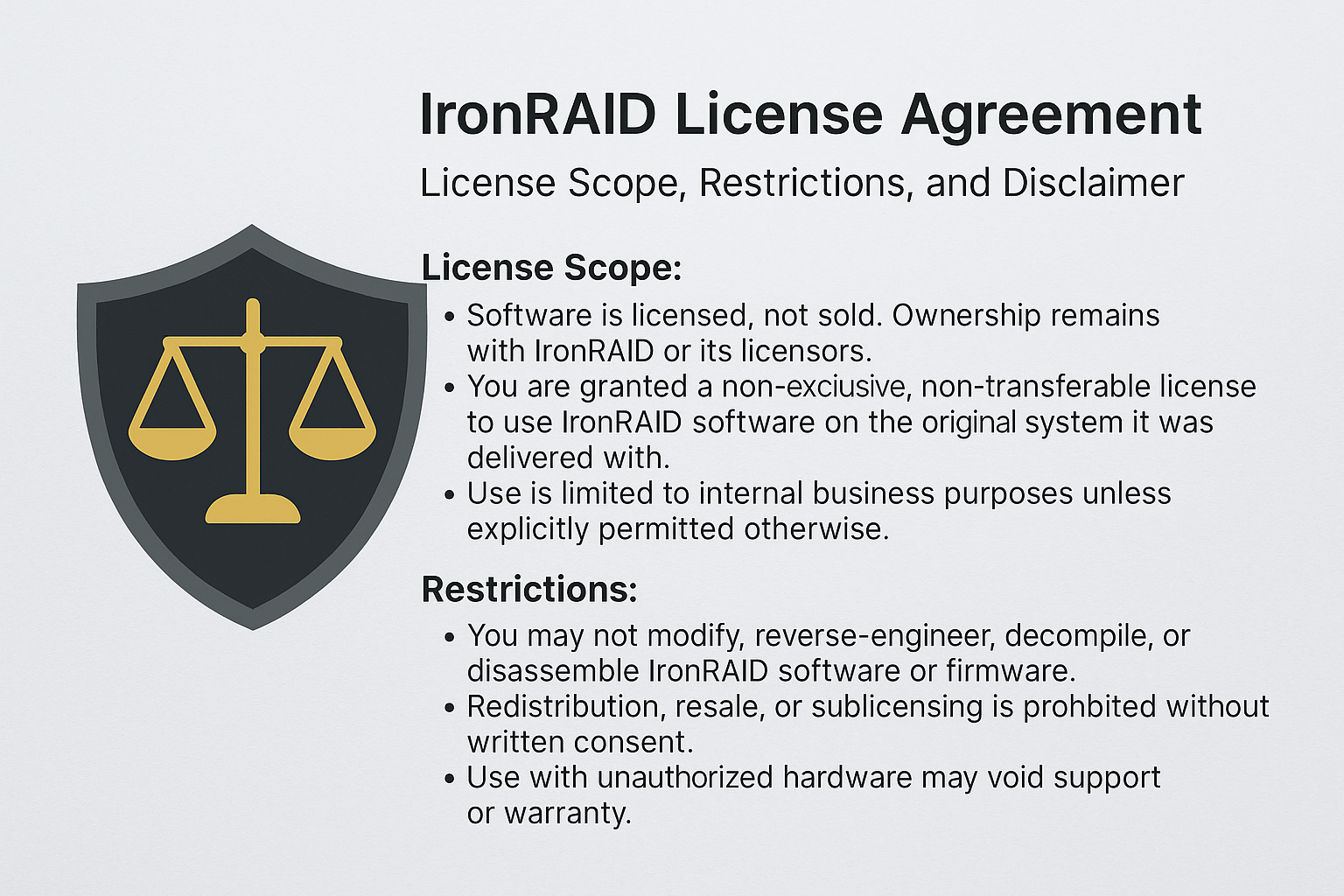 IronRAID License Agreement
